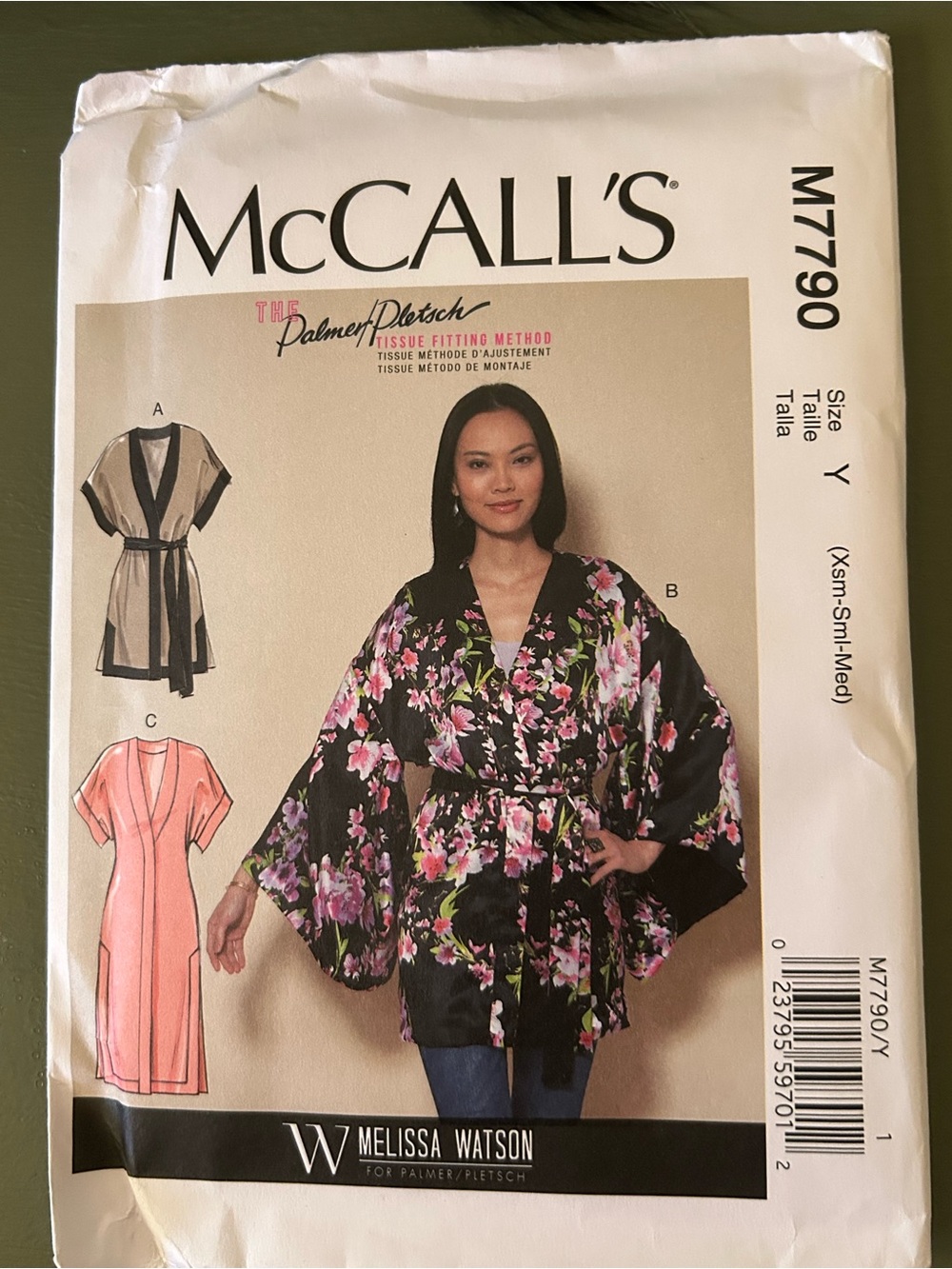 McCalls M7790 Jacket & Belt Pattern Size XS-Med New Uncut Palmer/Pletsch Method